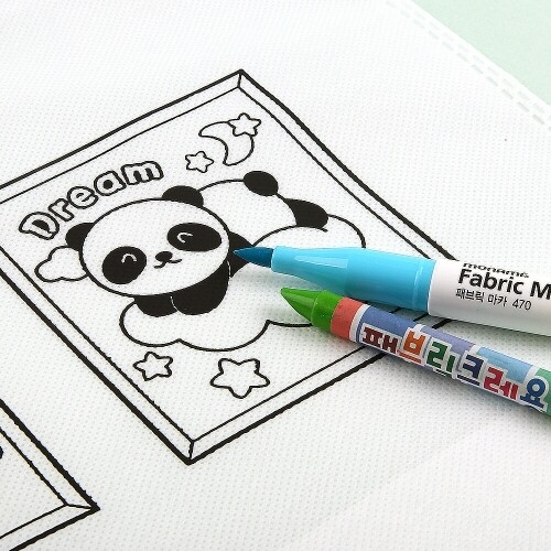 [파스텔클레이] (4개입) 팬더 그림 액자 색칠 부직포 가방 꾸미기