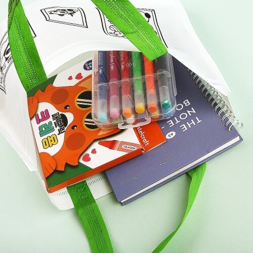 [파스텔클레이] (4개입) 팬더 그림 액자 색칠 부직포 가방 꾸미기