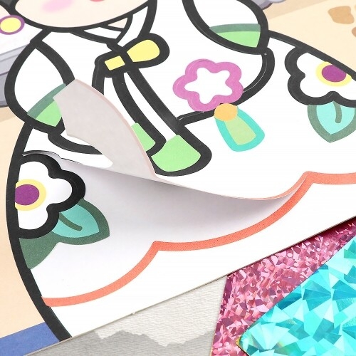 [파스텔클레이] 설날 명절 초등 어린이 돌봄 늘봄 포일아트 한복 꼬마 카드 만들기 키트