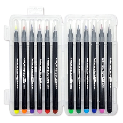 12색 캘리그라피 붓펜 (4개)