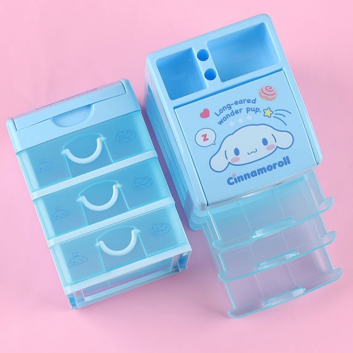 시나모롤 멀티 3단 정리함 산리오캐릭터 미니 서랍 책상서랍