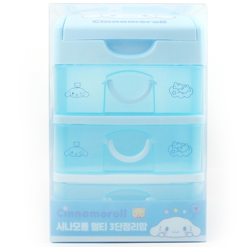 시나모롤 멀티 3단 정리함 산리오캐릭터 미니 서랍 책상서랍
