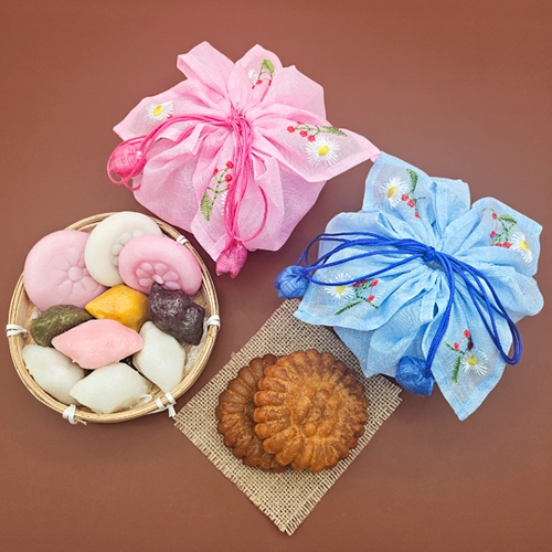 [오늘놀이] 전통 보자기(꽃자수/복주머니/송편 포장/자개함 포장/KC인증)