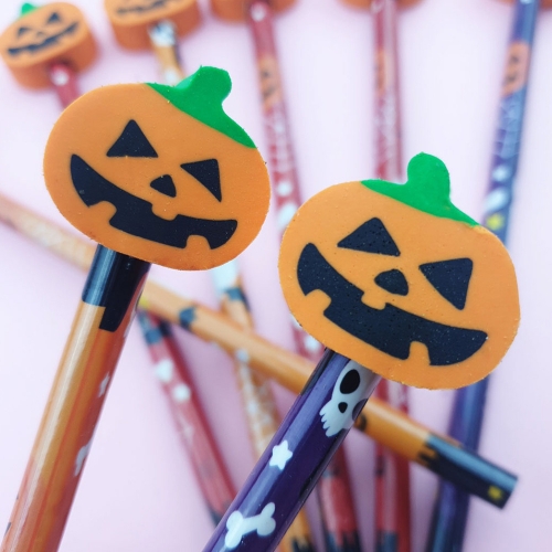 할로윈 호박 지우개 연필 3개세트 어린이집단체선물