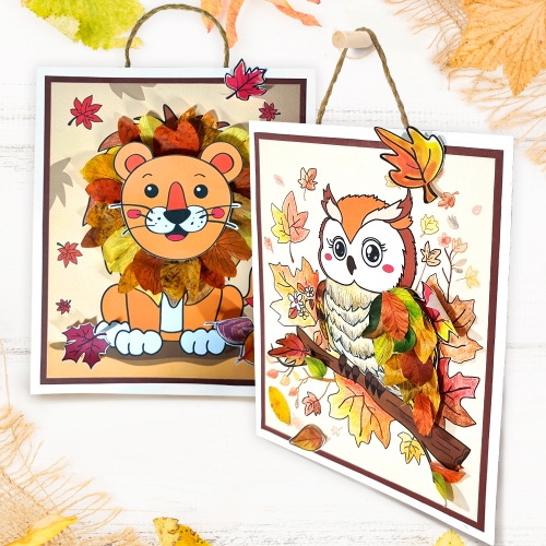 만들기 낙엽 스티커 입체 가을 액자 (3인용)