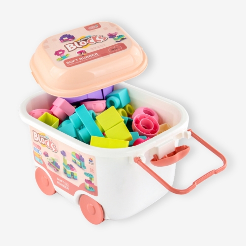 말랑이 소프트 블록 100pcs 세트 대용량 실리콘 블럭 어린이 유아 놀이