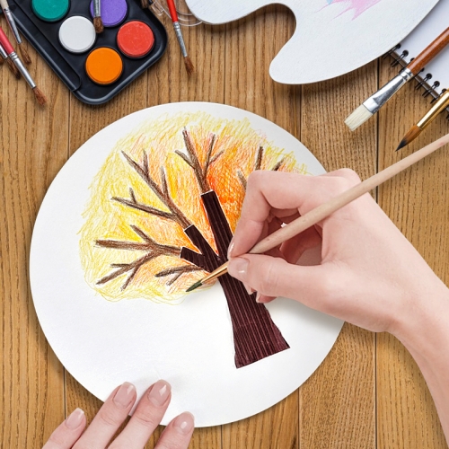 만들기 가을 단풍 나무 입체 원형 액자