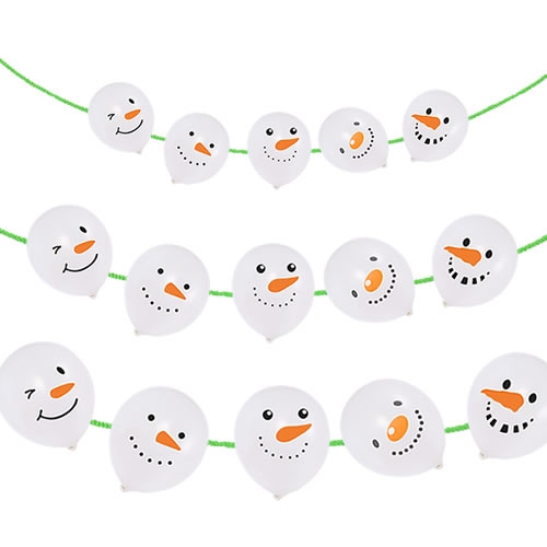 스마일 눈사람 풍선(5개)