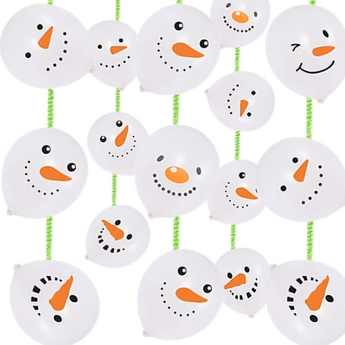 스마일 눈사람 풍선(5개)