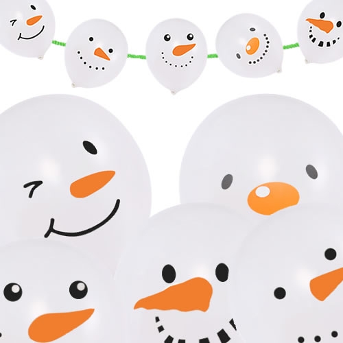 스마일 눈사람 풍선(5개)