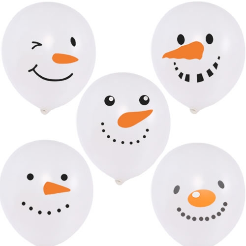 스마일 눈사람 풍선(5개)
