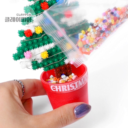 디폼 블럭 6mm 크리스마스 화분 트리 LED 패키지