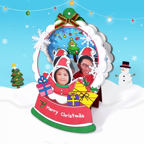 만들기 크리스마스 스노우볼 액자 입체 카드 (4인용)