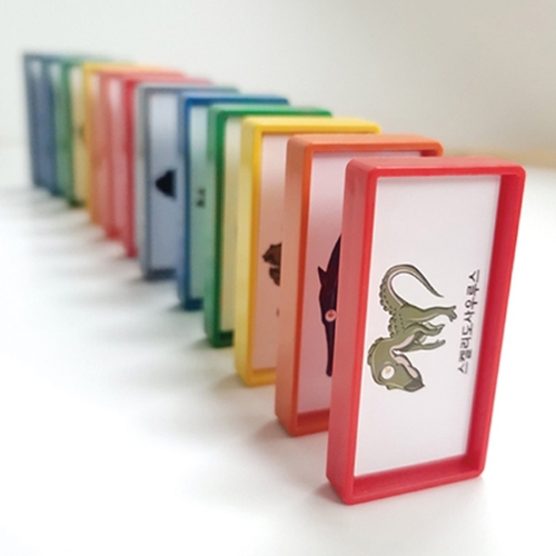 대형 도미노 블록 300pcs + 공룡,만국기,직업 3종 + 보관함