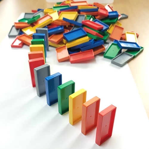 대형 도미노 블록 300pcs + 공룡,만국기,직업 3종 + 보관함