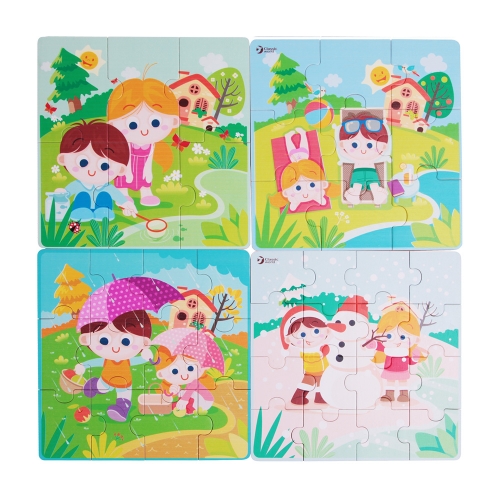 [두손] 클래식월드 퍼즐데이사계절43피스 퍼즐놀이