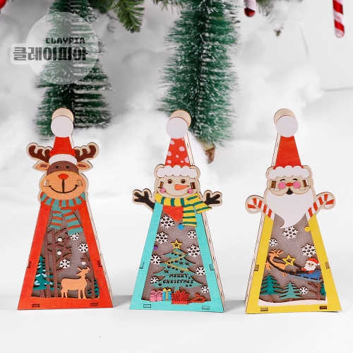 크리스마스 삼각 팬시우드 무드등