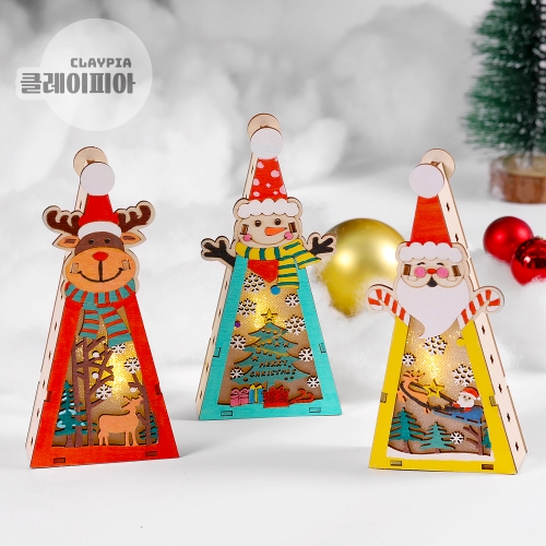 크리스마스 삼각 팬시우드 무드등