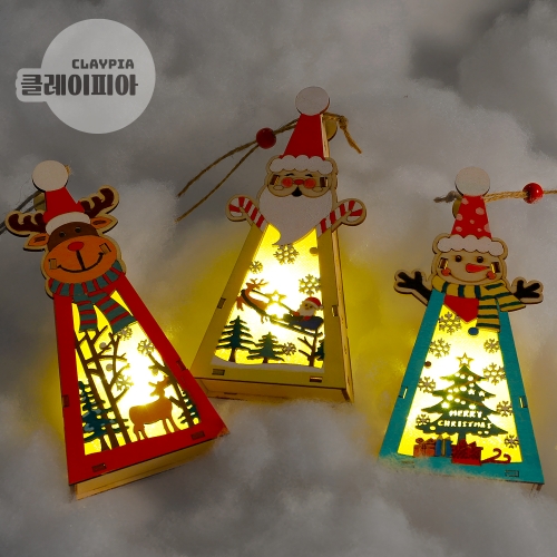 크리스마스 삼각 팬시우드 무드등