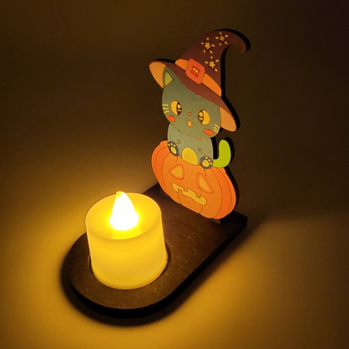 캔들받침대-할로윈 고양이
