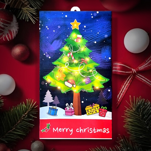 만들기 크리스마스 벽트리 LED 입체 액자 (대)