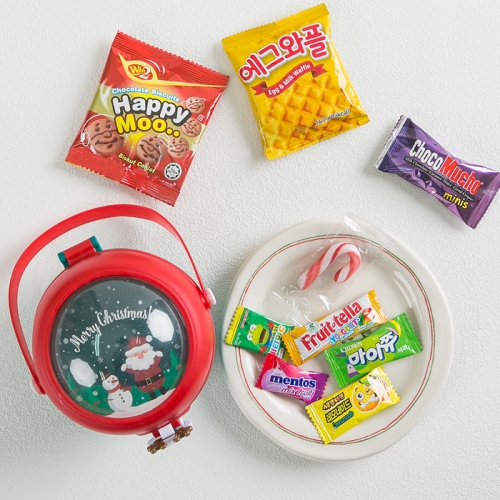 크리스마스선물 루돌프의 간식 풀세트(손잡이 루돌프통+간식+무료라벨)
