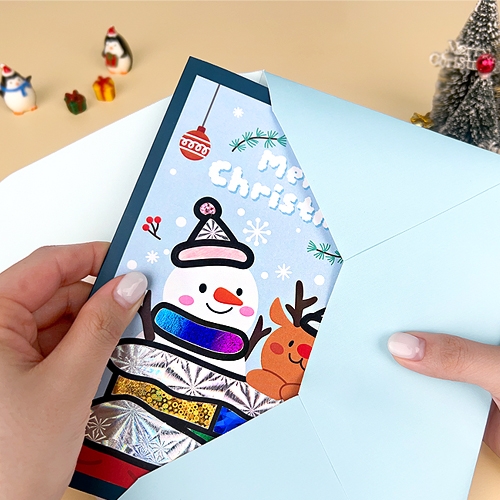 [오늘놀이] 반짝반짝 크리스마스 포일아트 카드 만들기(3종 택1/편지 봉투 포함/KC인증)