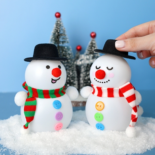 [오늘놀이] LED 미니 눈사람 무드등 꾸미기(투명 스티커 포함/환경구성/KC인증)