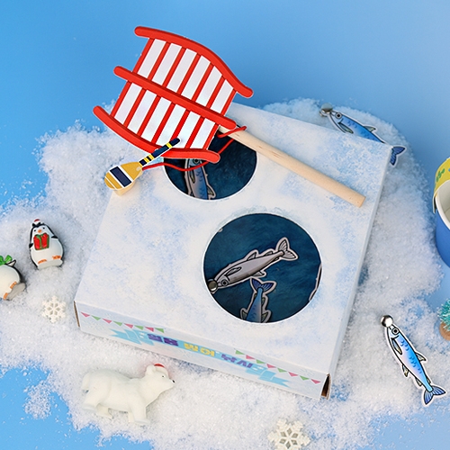 [오늘놀이] 얼음 빙어 낚시놀이 만들기(겨울풍경/자석 낚싯대 포함/KC인증)