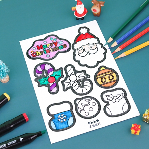 [오늘놀이] 크리스마스 컬러링 입체 리스 만들기(트리 장식/환경구성/KC인증)