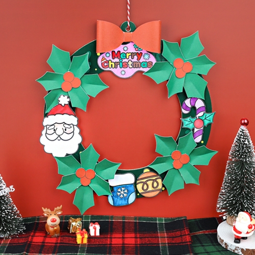 [오늘놀이] 크리스마스 컬러링 입체 리스 만들기(트리 장식/환경구성/KC인증)