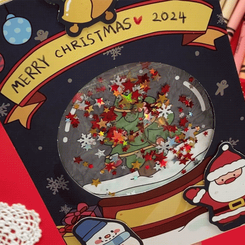 크리스마스 스노우볼 카드 5set