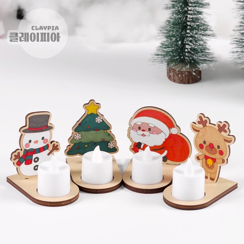 크리스마스 팬시우드 캔들 양초 티라이트