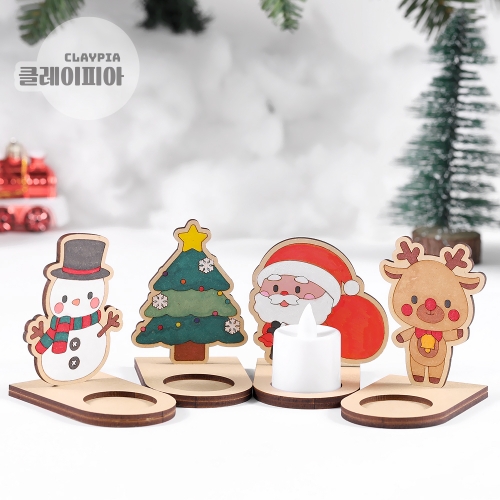 크리스마스 팬시우드 캔들 양초 티라이트