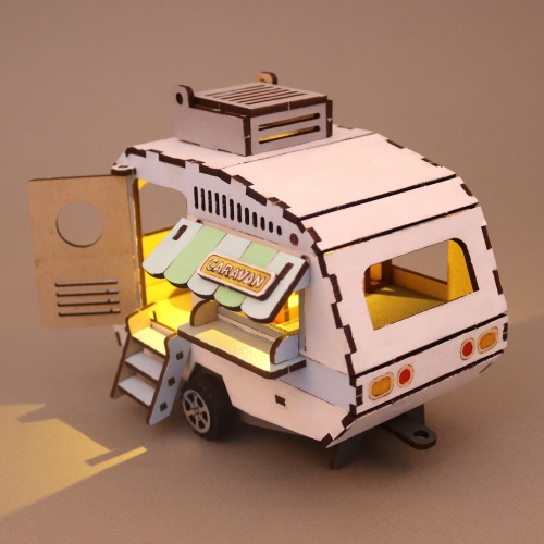 우드 DIY 카라반 세트 캠핑카 만들기키트 자동차 LED조명 무드등