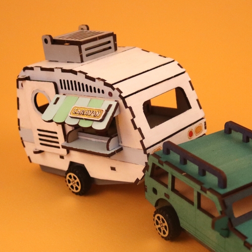 우드 DIY 카라반 세트 캠핑카 만들기키트 자동차 LED조명 무드등