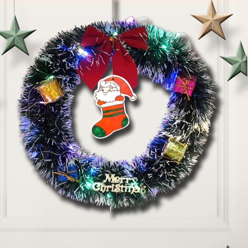 솔잎 트리 원형 리스 꾸미기