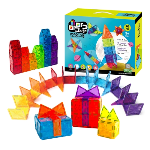 [상상아띠] 마그마그 타일즈 자석블럭 90P/130P 자석 장난감