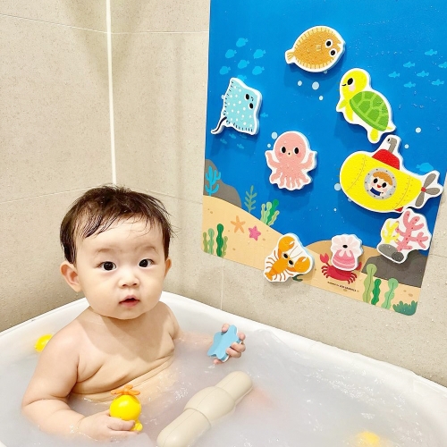 [상상아띠] 목욕놀이 스티커 바다동물 28pcs 물놀이 장난감