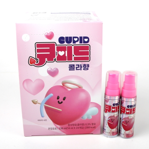 뿌려먹는 음료수 큐피드 스프레이형 액상 음료 콜라향 어린이 간식