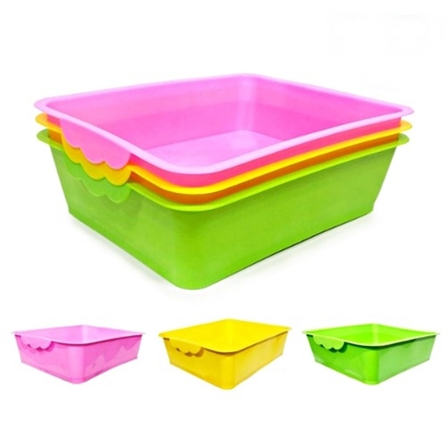 안전한 국내산 바구니 수납통 소프트 교구 완구 정리함 바구니 (색상랜덤)