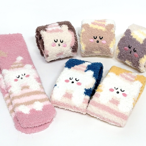 곰돌이 자카드 수면양말 6종세트