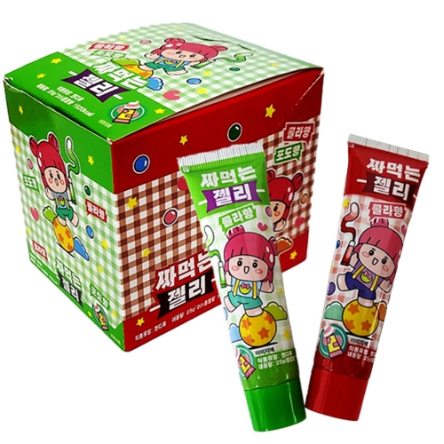 튜브형 짜먹는 젤리 포도향 콜라향 어린이간식 랜덤발송