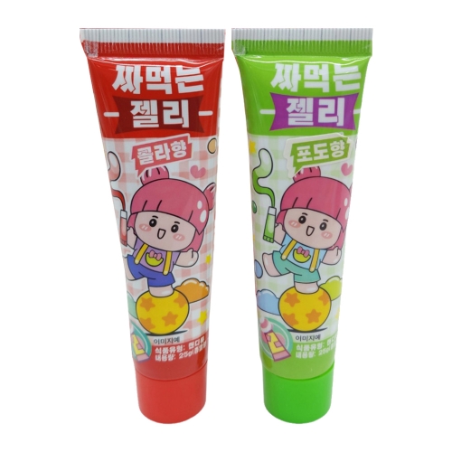 튜브형 짜먹는 젤리 포도향 콜라향 어린이간식 랜덤발송