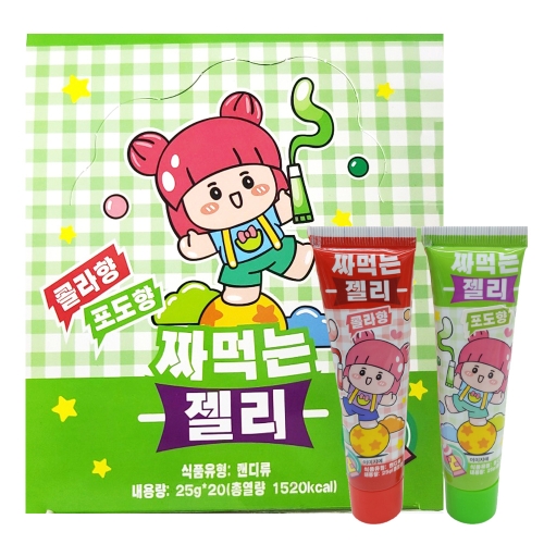 튜브형 짜먹는 젤리 포도향 콜라향 어린이간식 랜덤발송
