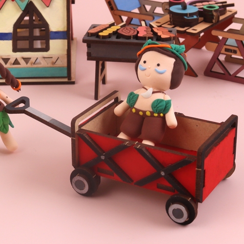 우드DIY 캠핑웨건 만들기 MDF 캠핑 미니어처 용품 카트 수레