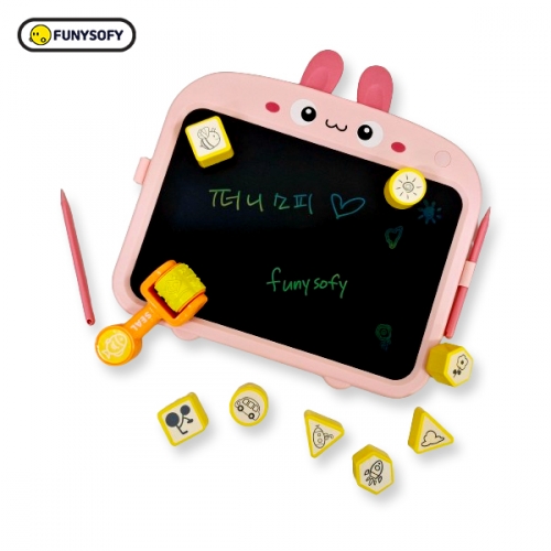 퍼니소피 토끼 13.5인치 컬러 LCD 놀이 아이패드 + 스탬프 롤러 세트