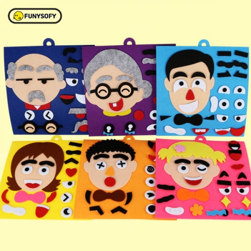 퍼니소피 헝겊 펠트 가족 얼굴 꾸미기 6종세트