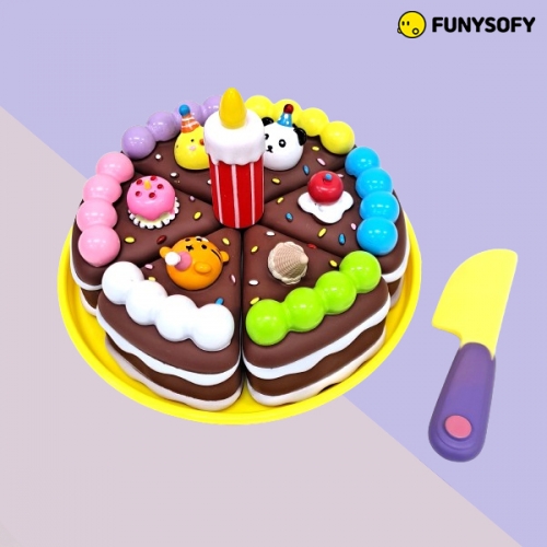 퍼니소피 NEW 소프트 자석 생일 파티 케이크&피자 4종세트 (역할놀이 지폐 증정)(보관함포함)