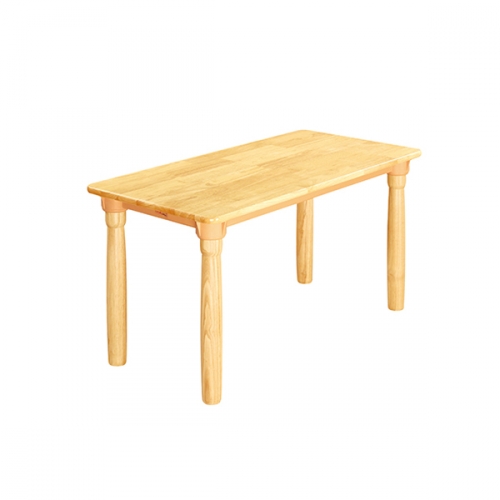 H25-2 고무나무 원목 반원 사각책상(원목다리)